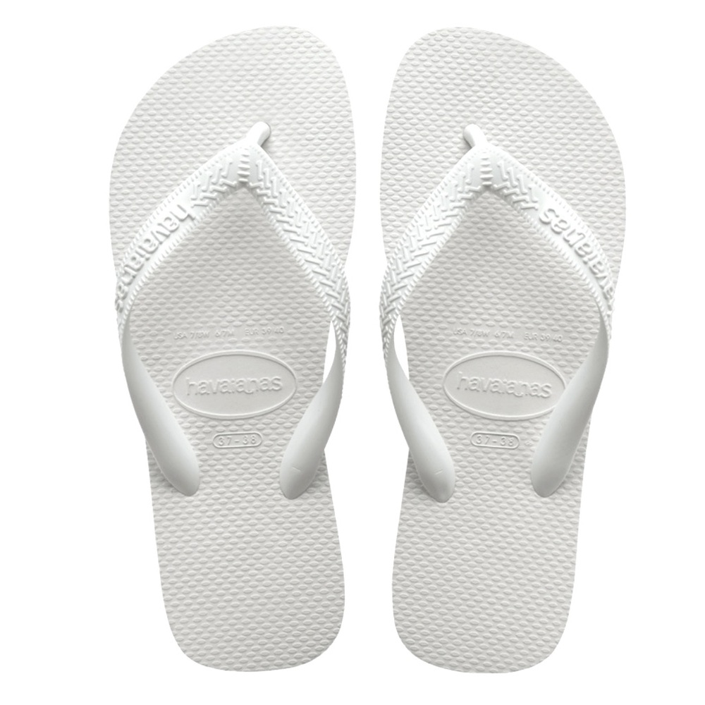 Havaianas Top Unisex Sandals, White, 36/37 Men, Women 4/5, Summer Beach Pool